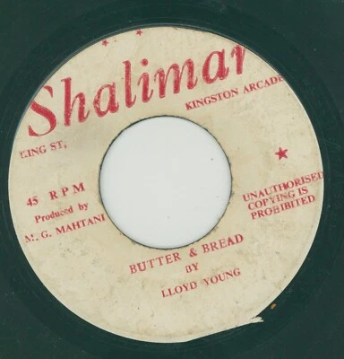 " BREAD AND BUTTER."  lloyd young. SHARLIMAR RECORDS 7in 1972. - Image 1 of 2