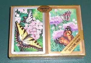 Vintage Congress Butterflies Bridge Playing Cards - 2 Deck Set - Swallowtail - Picture 1 of 3