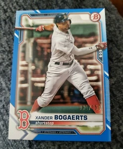 2021 Bowman Blue Parallel #'d /150 Xander Bogaerts Boston Red Sox No.34 SP - Picture 1 of 6