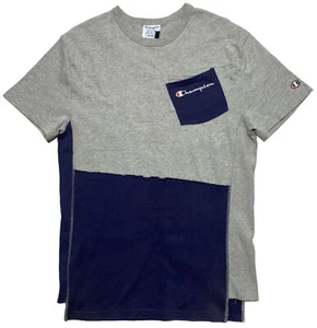 Vintage Champion Shirt Men’s Medium Gray Blue Red Crew Neck Reverse Weave 90s - Picture 1 of 12