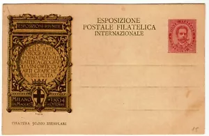 CR0089 Cartolina Commemorativa Esposizioni Filatelica Milano 1894 Macchie retro - Picture 1 of 1