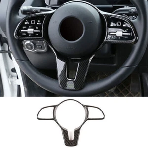 ABS Carbon Fiber Steering Wheel Decor Cover Trim For Mercedes-Benz GLC 2020-2021 - Imagen 1 de 9