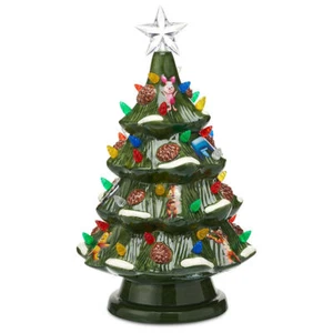 Disney Retro Cerámica Iluminado Árbol Parques Temáticos Navidad Vacaciones Mickey 2018 - Imagen 1 de 4