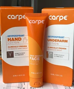 Carpe Antiperspirant 3-Pc Set Face, Hand, Underarm Lotion New & Sealed - Picture 1 of 8