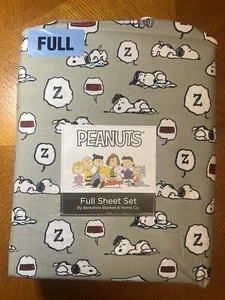 PEANUTS Snoopy FULL SHEET SET Z Nap Time Dreaming Berkshire NWT - Picture 1 of 10