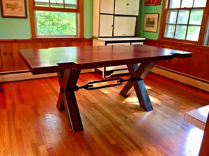 antique vintage industrial workbench dining table custom hand made steel factory - Picture 1 of 24