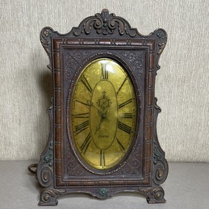 New ListingAntique Art Deco Electric Mantle / Desk Clock goldtone dial