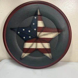 Stern Holz Teller in mattem Finish Americana rustikal 14" - Bild 1 von 4