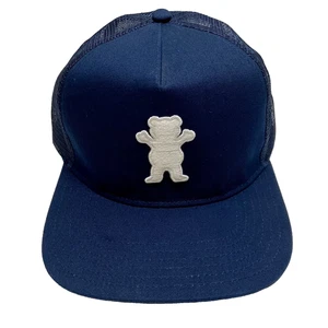 Grizzly OG Bear Sk8 Snapback Trucker Hat Blue Adjustable Embroidered Mesh Back - Picture 1 of 11