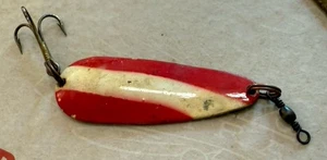 Señuelo cuchara aguamarina de latón Blue Fox Pixee rojo blanco. Alrededor de 1980. Vintage. Raro. - Imagen 1 de 4