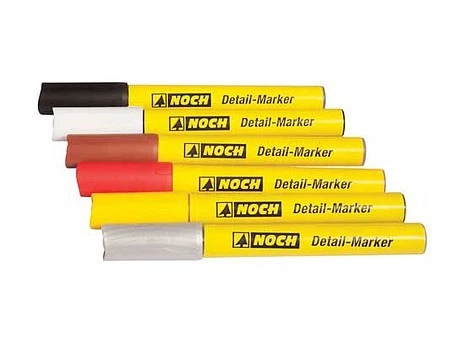 Noch 61155 All Scale Paint Markers -- Black, White, Brown, Red, Yellow, Silver - Image 1 of 1