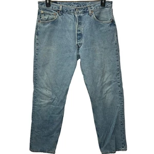 Vintage Levi's 501 Mens Jeans Size 36x30 Light Wash Distressed Button Fly USA  - Picture 1 of 8
