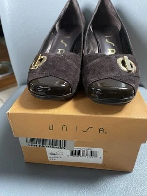 Unisa Unabdela brown suede wedge size 8.5 - Image 1 of 4