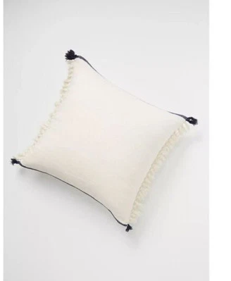 Juego de 2 Almohadas Anthropologie Punta de Color Nuevo en Paquete Azul Marino Crema 20x20 Foto 1 de 4