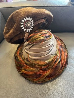 De colección 2 sombreros para damas Selene/Evelyn Varon y caja de sombreros de Kresge’s Store Newark Nj Foto 1 de 4