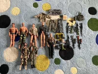 Lote de figuras vintage de 12 pulgadas de G.I Joe/militares de los años 90-2000 (7) con accesorios Foto 1 de 4