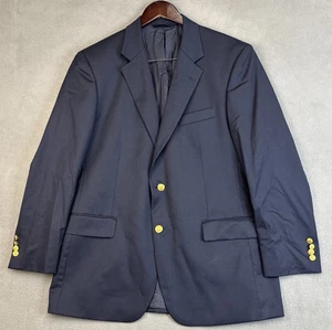 Brooks Brothers Sport Coat Blazer Mens 42R Navy Blue Gold Button Jacket - Picture 1 of 10