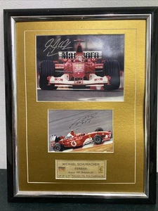2 MICHAEL SCHUMACHER FERRARI SIGNED PHOTO Debut 1991 Belgium FRAMED 35x45cm - Picture 1 of 6