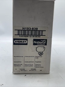 (10)-National DP5408 Galvanized Round Rail Steel Barn Door Rail End Cap. N193839 - Picture 1 of 7