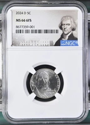 2024 D Jefferson Nickel Graded NGC MS-66 - 6 Full Steps w/  Special Label - Image 1 of 2