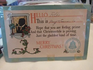 VINTAGE 1915 CHRISTMAS POSTCARD - AMERICAN TELEFRIEND CO. - UNUSUAL - N.H. - Picture 1 of 4