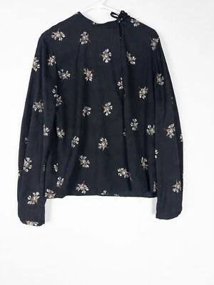 Блузка женская Vince средний цветочный длинным рукавом туника ремень Топ роскошь - Изображение 1 из 4