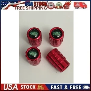 4PCS Metal Car Tire Valve Caps Valve Stem Cover Compatible w/ Land Rov-er Red S1 - Picture 1 of 10
