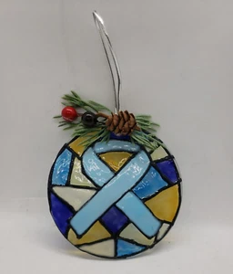 Cinta azul claro de conciencia adorno de Navidad adicción, próstata, tiroides - Imagen 1 de 11