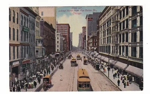 Transit Trolley Street Cars State Street view Chicago, Ill. cartolina d'epoca - Foto 1 di 2