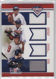 2017 USA Baseball Stars & Stripes Quad Materials Calvin Mitchell Quentin Holmes