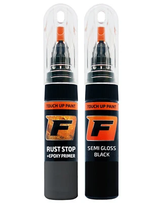 FIRANTO Kit penna ritocco vernice SATINATO/SEMI LUCIDO CARROZZERIA CERCHI IN LEGA RAL 9005