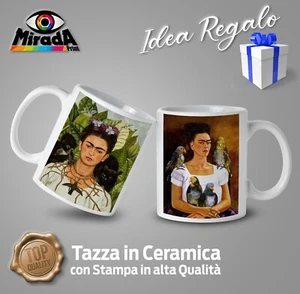 Taza Frida Kahlo Autorretrato Loros Monos Arte Regalo Ideal Quality - Imagen 1 de 2