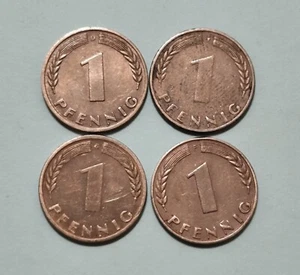4 Stck. 1 Pfennig Münze *Bundesrepublik Deutschland 1950* kompletter Satz: DFGJ - Bild 1 von 2