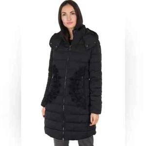 Cappotto donna trapuntato Desigual imbottito mandala full zip taglia 6 nero nuovo con etichetta - Foto 1 di 11