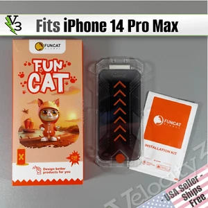 Screen Protectors for iPhone 14 Pro Max - 3 Pack Privacy | Easy Install | FUNCAT - Picture 1 of 10