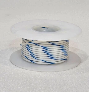 16 AWG UL1213 PTFE Tipo E Cable BLANCO con RAYAS AZULES 25 pies NUEVO - Imagen 1 de 1