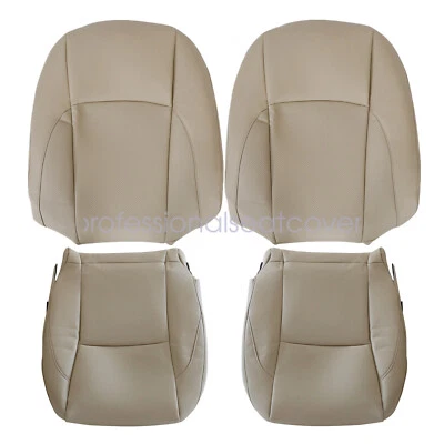 New 4PCS For 2007-2012 Lexus ES350 Front Bottom & Top Perforated SEAT Cover Tan - Image 1 of 4