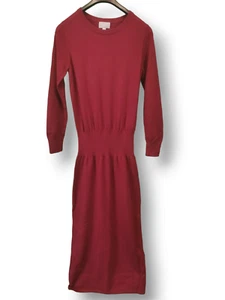 Pure Collection Pulloverkleid Burgunderrot - 10 - Baumwoll-Wollmischung Cinched Waist - Bild 1 von 4