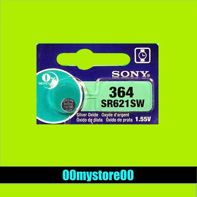[Exp 10/2032] Brand New 1pc SONY 364 Watch Battery SR621SW Ships from CA - Image 1 of 3