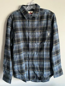 WOOLRICH COTTON FLANNEL SHIRT IN NAVY SHADOW PLAID - NWT - S - Picture 1 of 4