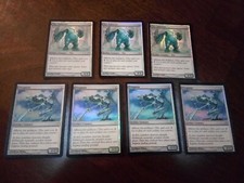 MTG Magic Foil Frogmite x4 Mirrodin LP/NM & Foil Myr Enforcer x3 Mirrodin LP/NM