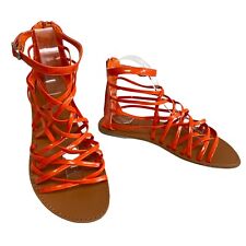 OFFICE LONDON Neon Orange Strappy Gladiator Sandals Size 6 UK 39 EU