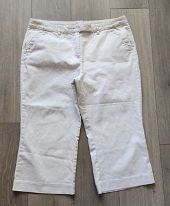 Bass Capri Pants Women's 16 Beige 37 x 20 High Rise Stretch - Picture 1 of 11