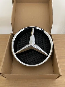 FRONT GRILLE CHROME STAR BADGE &BASE for MERCEDES A,C,B,GLA,GLK,CLA,CLS,ML,E,SLK - Picture 1 of 4
