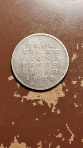 1805 Bank of Ireland Silver Ten Pence Token Decent Example Priced Right     R437 - Picture 1 of 3