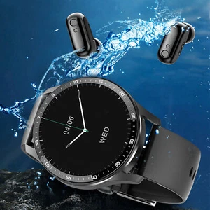 US 2 in 1 Smart Watch With TWS Bluetooth Earbuds Fitness Tracker For Android IOS - Picture 1 of 24