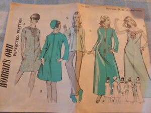 1960’s Woman’s Own 5221 Ladies House coat evening dress trousers uncut Bust 36