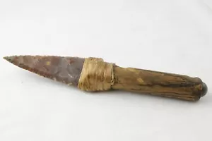 DAGA INSPIRADA EN NATIVOS AMERICANOS CON HOJA DE JASPE ROJO #12 (9 3/8") - Imagen 1 de 4
