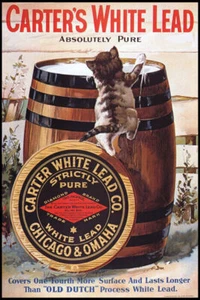 CARTER'S WHITE LEAD COMPANY CAT PAINTING CHICAGO OMAHA USA VINTAGE POSTER REPRO - Picture 1 of 3