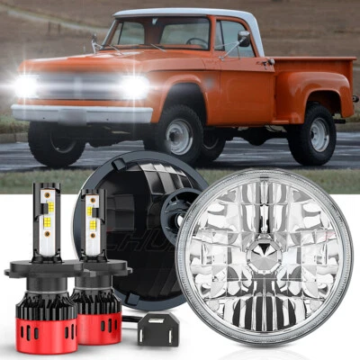 Подходит для пикапа Dodge W100 W200 W300 2X 7 дюймов круглая светодиодная фара дальний/ближний свет - Изображение 1 из 4